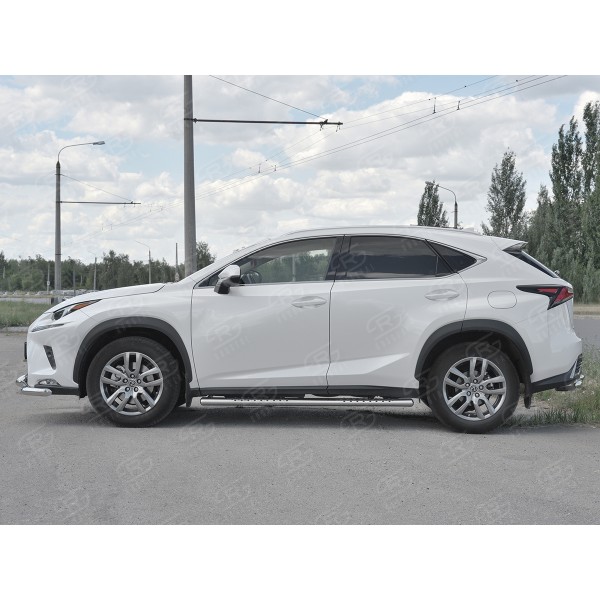 LEXUS NX 300 2017- Пороги труба 120х60 овал с проступью LNX3O-002940