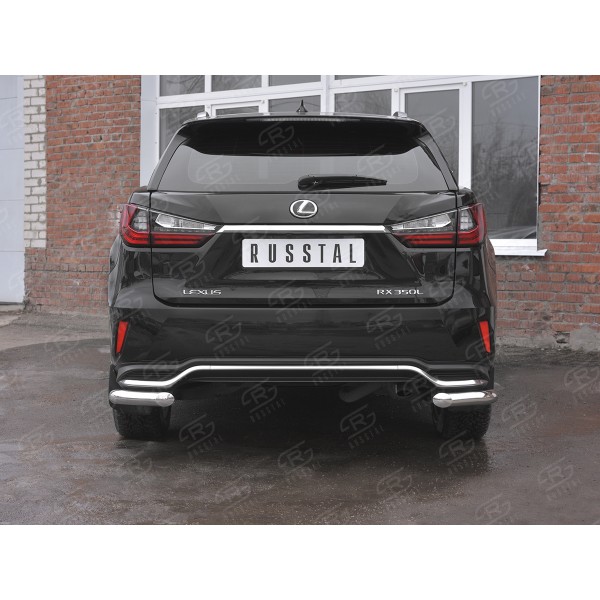 LEXUS RX 350L (not F-Sport) 2018- Защита заднего бампера уголки d63 секции LRX3Z-003229