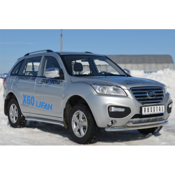 Lifan X60 2011-2016 Пороги труба d63 (вариант 1) LFT-0012411