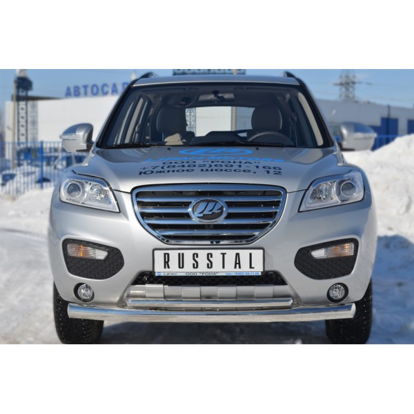 Lifan X60 2011-2016 Защита переднего бампера d76 (секции)/d42 (дуга) LFZ-001238