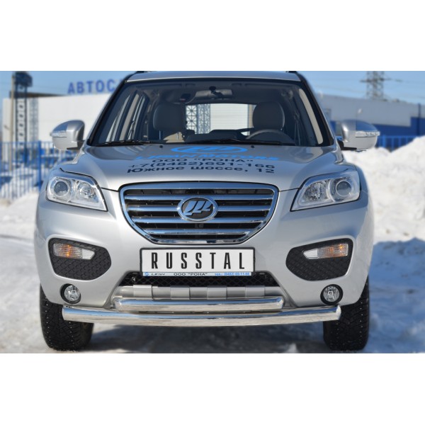 Lifan X60 2011-2016 Защита переднего бампера d76/63 (дуга) LFZ-001239