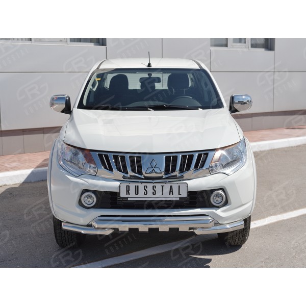 MITSUBISHI L200 2015- Защита переднего бампера d63дуга-d63 уголки+клыки ML2Z-002247