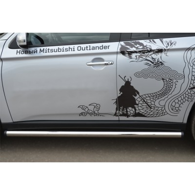 Mitsubishi Outlander 2012-2014 Пороги труба d63 (вариант 2) MRT-0010532