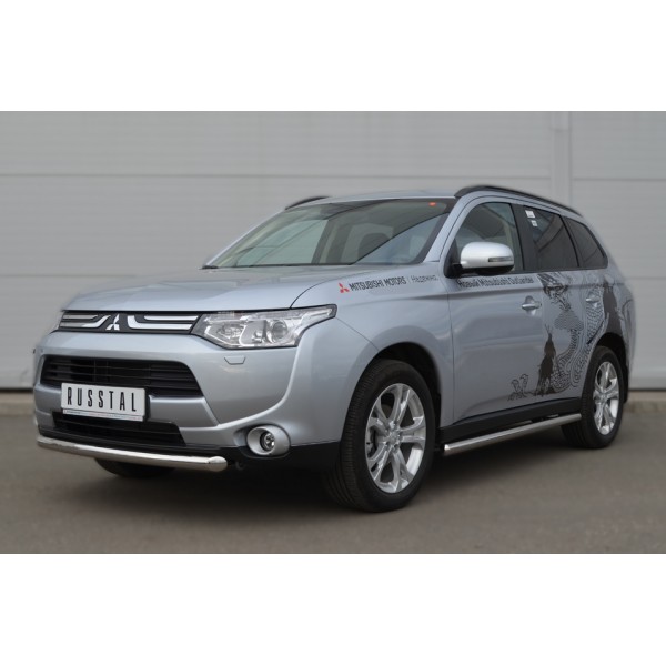 Mitsubishi Outlander 2012-2014 Пороги труба d63 (вариант 3) MRT-0010533