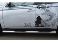 Mitsubishi Outlander 2012-2014 Пороги труба d76 с накладками (вариант 3) MRT-0010543