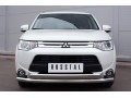 Mitsubishi Outlander 2014 Защита переднего бампера d63 (секции) d75х42 (дуга) MORZ-001890