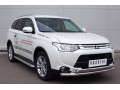 Mitsubishi Outlander 2014 Защита переднего бампера d63 (секции) d75х42 (дуга) MORZ-001890