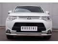 Mitsubishi Outlander 2014 Защита переднего бампера d63 (секции) d42 (дуга) MORZ-001891