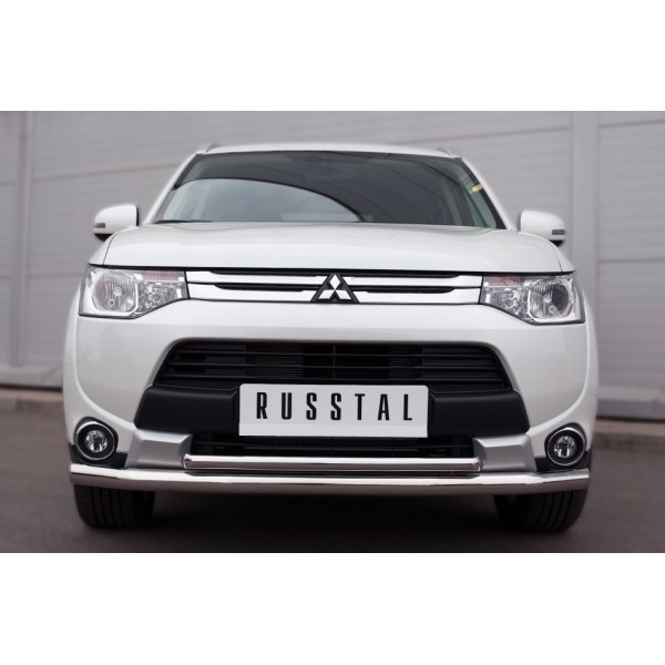 Mitsubishi Outlander 2014 Защита переднего бампера d63 (секции) d42 (дуга) MORZ-001891