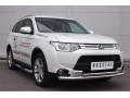 Mitsubishi Outlander 2014 Защита переднего бампера d63 (секции) d42 (дуга) MORZ-001891