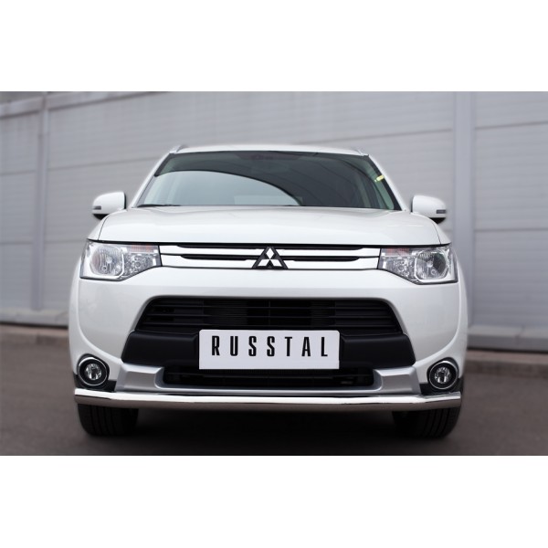 Mitsubishi Outlander 2014 Защита переднего бампера d63 (секции) MORZ-001892