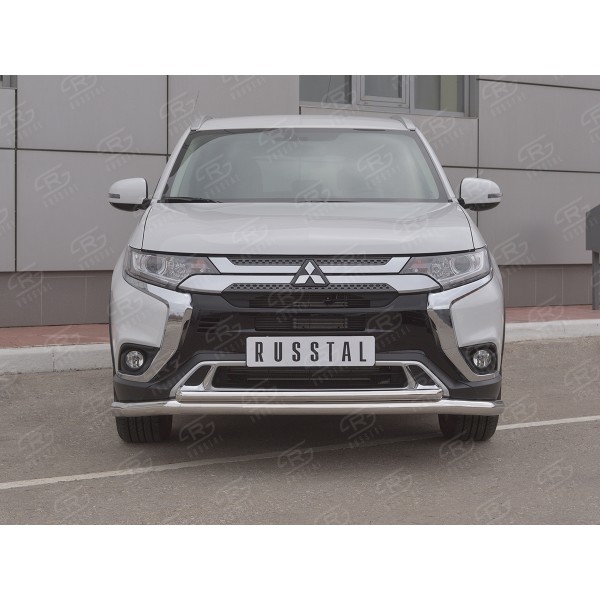 MITSUBISHI Outlander 2018- Защита переднего бампера d63 (секции) d42 (дуга) MOZ-003202