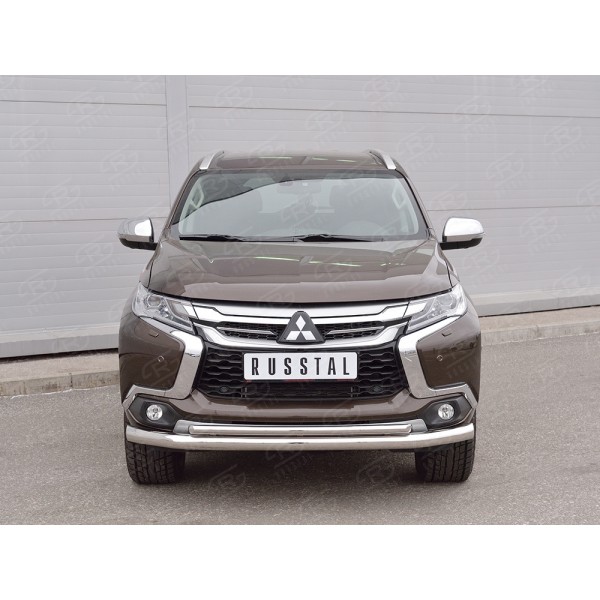 MITSUBISHI PAJERO SPORT 2016 Защита переднего бампера d76 секция-d42 дуга MPJSZ-002482