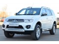 Mitsubishi Pajero Sport 2013-2015 Пороги труба d76 с накладкой (вариант 1) MPST-0015791