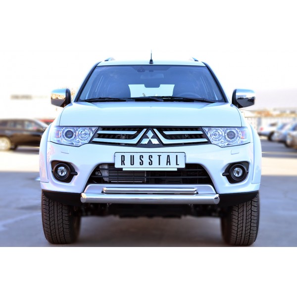 Mitsubishi Pajero Sport 2013-2015 Защита переднего бампера d76 (дуга) d42 (дуга) MPSZ-001577