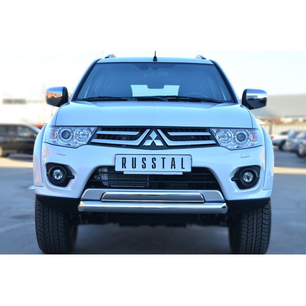 Mitsubishi Pajero Sport 2013-2015 Защита переднего бампера d76 (дуга) 75х42 (дуга) MPSZ-001578