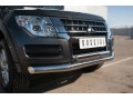 Mitsubishi Pajero 4 2014- Защита переднего бампера d76 (секции) d75х42 (дуга) MPZ-002045