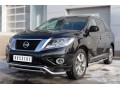 NISSAN Pathfinder 2014- Пороги труба d76 с накладкой (вариант 1) NPT-0020211