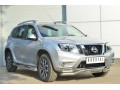 Nissan Terrano 2014- Защита переднего бампера d63 (волна) с декор надписью NTRZ-001783