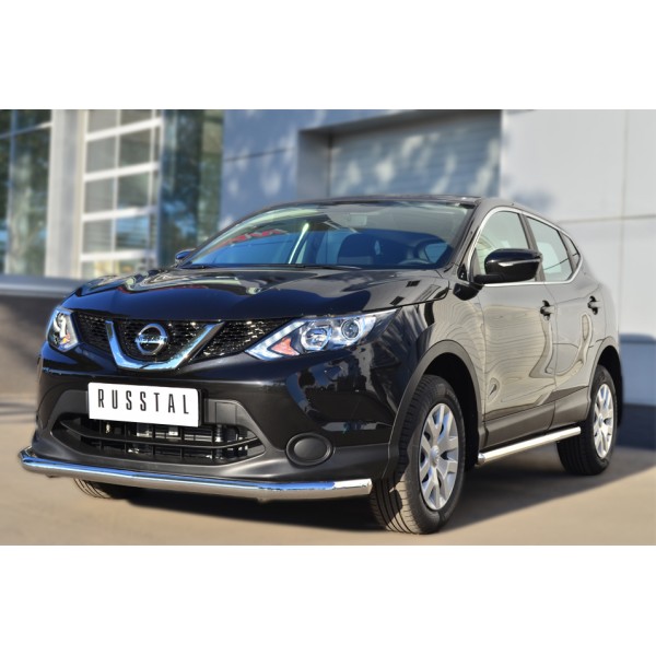 Nissan Qashqai 2014-2018 Пороги труба d63 (вариант 3) в тч Сборка СПБ NQQT-001790