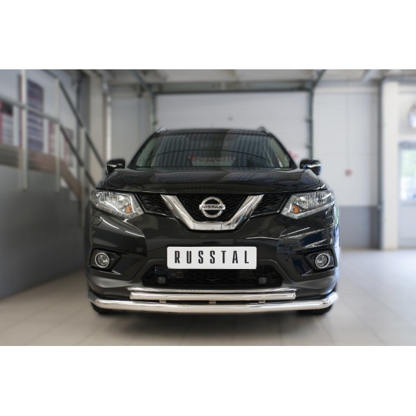 Nissan X-Trail 2015-2018 Защита переднего бампера d63 (секции) d42 (дуга) NXZ-002081