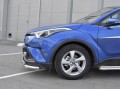 TOYOTA C-HR 2018- Защита переднего бампера d63 дуга-d63 уголки+клыки TCHZ-003025