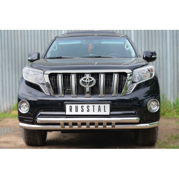 Toyota LC Prado 150 2014-2017 Защита переднего бампера d63 (секции) d63 (секции)+декор LCPZ-001713