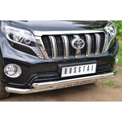 Toyota LC Prado 150 2014-2017 Защита переднего бампера d63 (секции) d63 (секции)+декор LCPZ-001713