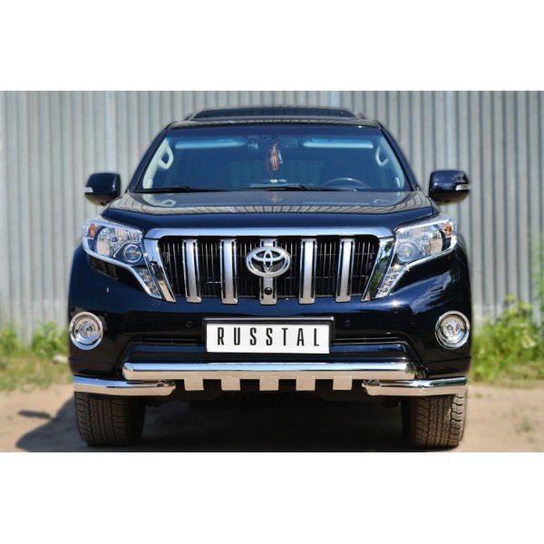 Toyota LC Prado 150 2014-2017 Защита переднего бампера d76 (дуга) d76 (секции)+клыки LCPZ-001716