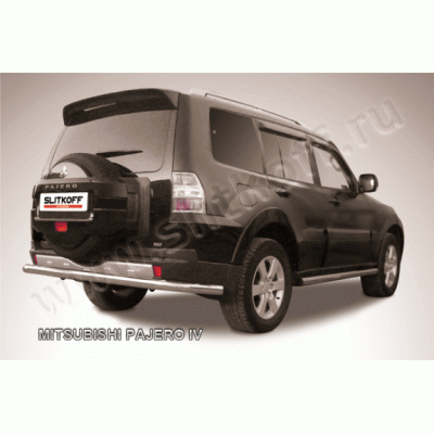 Защита заднего бампера Mitsubishi Pajero 2006-2011