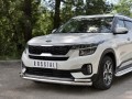 KIA SELTOS 2020-  Защита переднего бампера d63 секции-d42 уголки KSLZ-003415