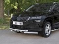 SKODA KAROQ 2020- Защита переднего бампера d63 секции-d63 уголки+клыки SKKZ-003439