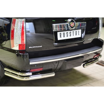 Cadillac Escalade 2007-2015 Защита заднего бампера уголки d76(секции) d42 (секции) KEZ-001691
