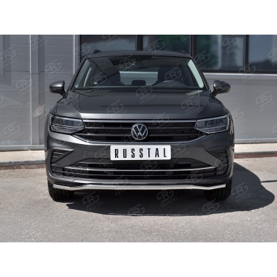 VOLKSWAGEN TIGUAN 2020- (кроме R-LINE) Защита переднего бампера d42 волна VGZ-003570