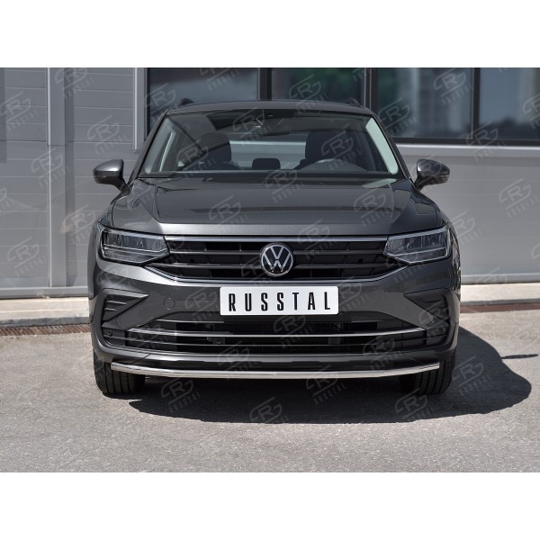 VOLKSWAGEN TIGUAN 2020- (кроме R-LINE) Защита переднего бампера d42 секции VGZ-003571