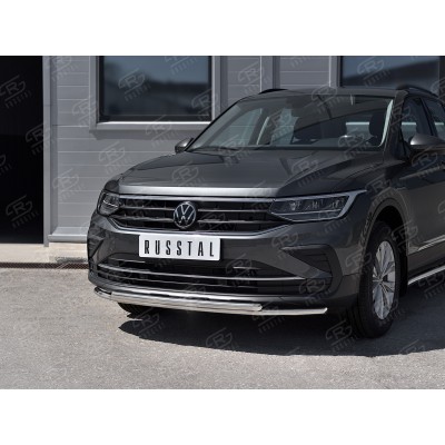 VOLKSWAGEN TIGUAN 2020- (кроме R-LINE) Защита переднего бампера d42 секции-d42 дуга VGZ-003572