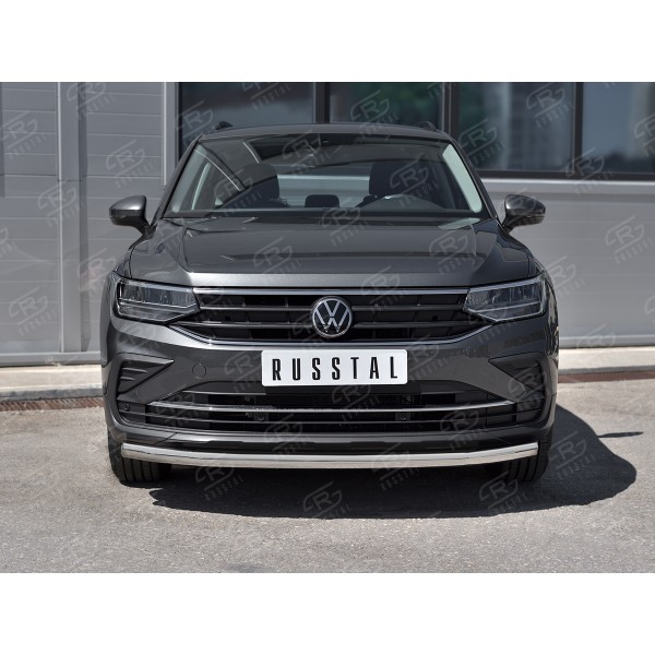 VOLKSWAGEN TIGUAN 2020- (кроме R-LINE) Защита переднего бампера d63 секции VGZ-003573