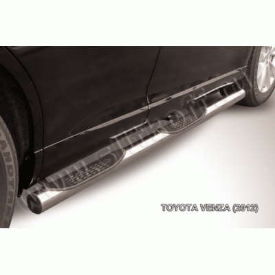Пороги из нержавеющей стали с проступями Toyota Venza с 2013