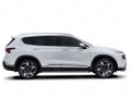 HYUNDAI SANTA FE 2021- Пороги труба d42 с листом (Лист нерж, проф нерж) (вариант 3) HSFL-0036013