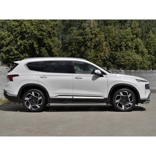 HYUNDAI SANTA FE 2021- Пороги труба d63 секции (вариант 1) HSFT-003600