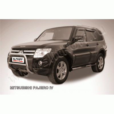 Защита переднего бампера Mitsubishi Pajero 2006-2011 (Низкая)