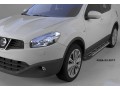 Пороги алюминиевые Nissan Qashqai 2006-2014 (Corund Silver)