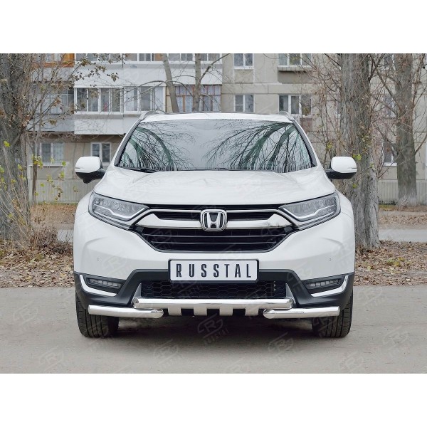 Защита переднего бампера HONDA CR-V 2017- дуга уголки клыки