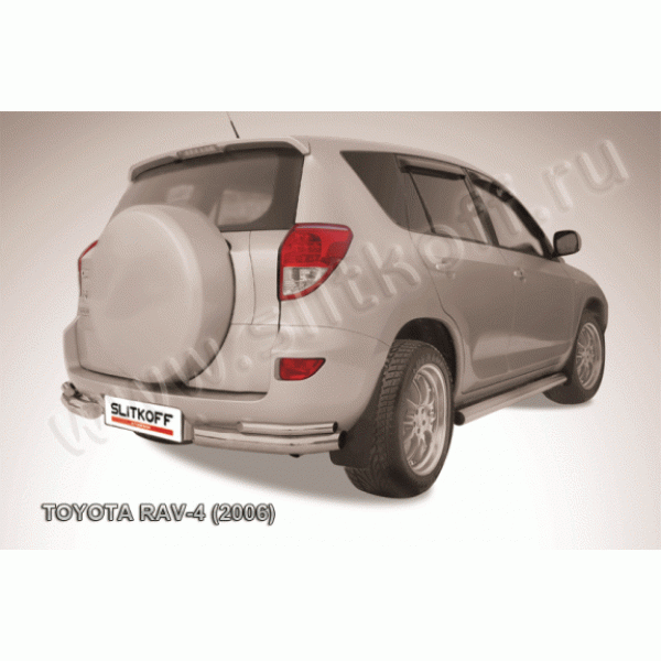 Защита заднего бампера Toyota RAV4 2006-2010 (Уголки двойные)