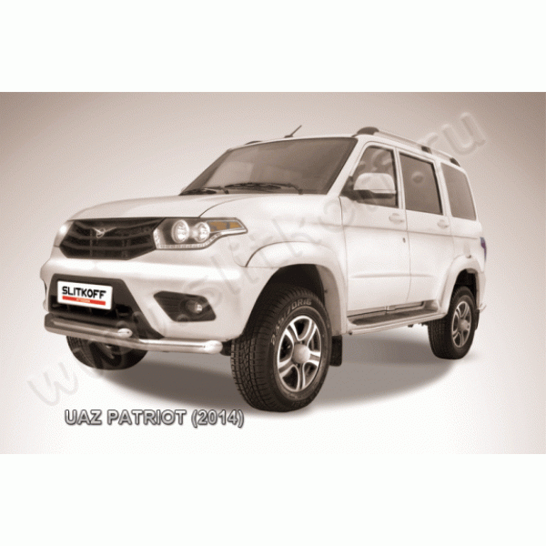 Защита переднего бампера UAZ Patriot с 2014 (Двойная)