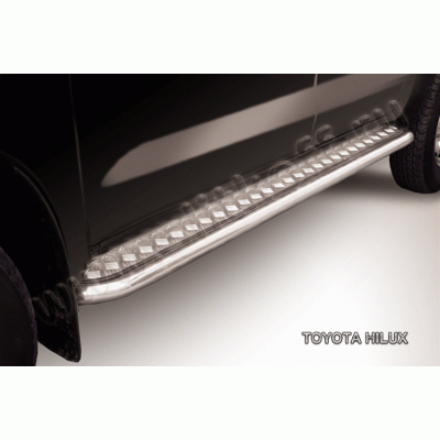 Защита порогов d57 с листом усиленная Toyota HILUX (2011) рестайлинг