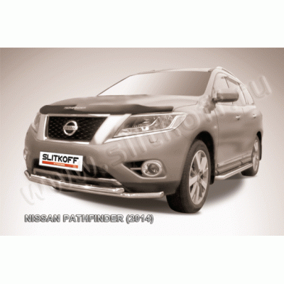 Защита переднего бампера Nissan Pathfinder с 2014 (Двойная 1)