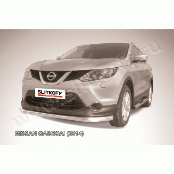 Защита переднего бампера Nissan Qashqai с 2014 (одинарная 2)