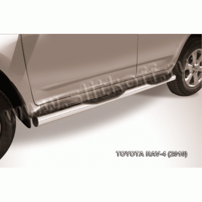 Пороги из нержавеющей стали с проступями Toyota RAV4 2010-2012