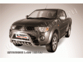 Защита переднего бампера с защитой картера Mitsubishi L200 2006-2014 (Низкая)